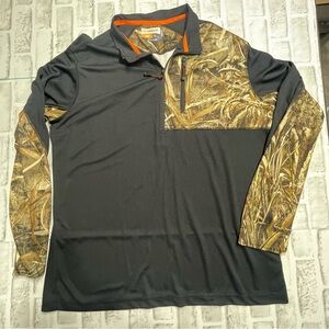 Magellan Outdoors Hunt Gear Men's 1/4 Zip Pullover black camo size XL